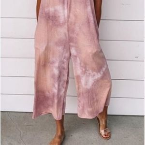 Pink tie dye romper
